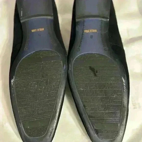 Zota Unique Men's Size 8 Suede Dress Shoes Black Slip-ons Preowned - Picture 9 of 11